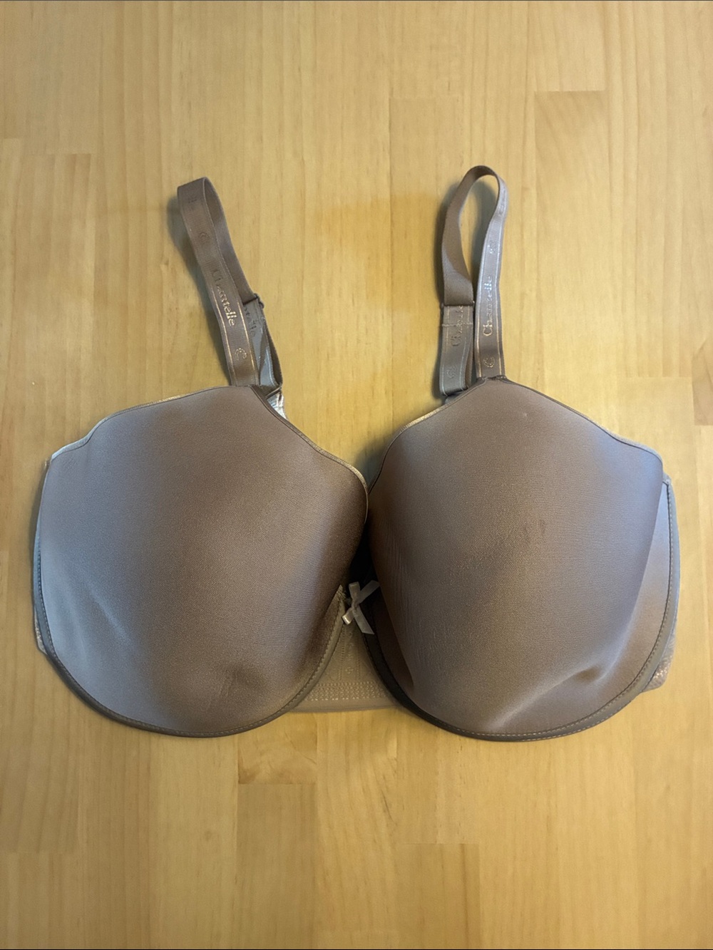 Chantelle C19510 C Ideal Plunge T Shirt Underwire Full Coverage Bra 40H Greige